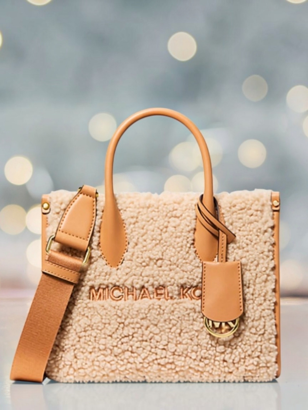 Michael Kors Mirella Faux Shearling Crossbody Tote Bag (Retail $378) NWT!